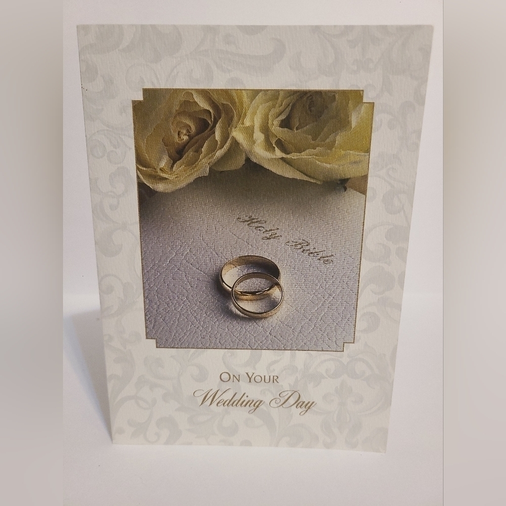 𝅺vintage Salesman Mission | Silver Rings Wedding Day Card